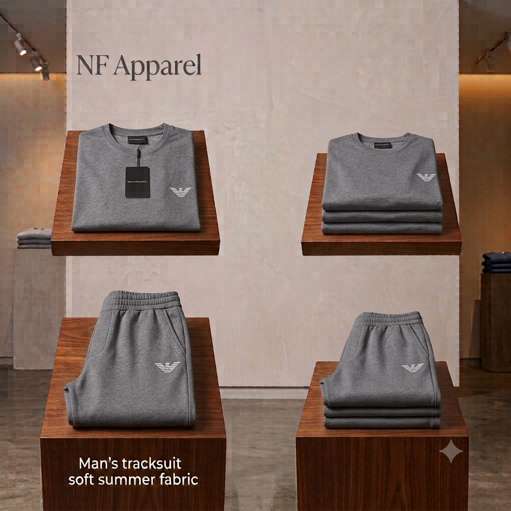 Men's Tracksuit Grey Melange – Folded Display