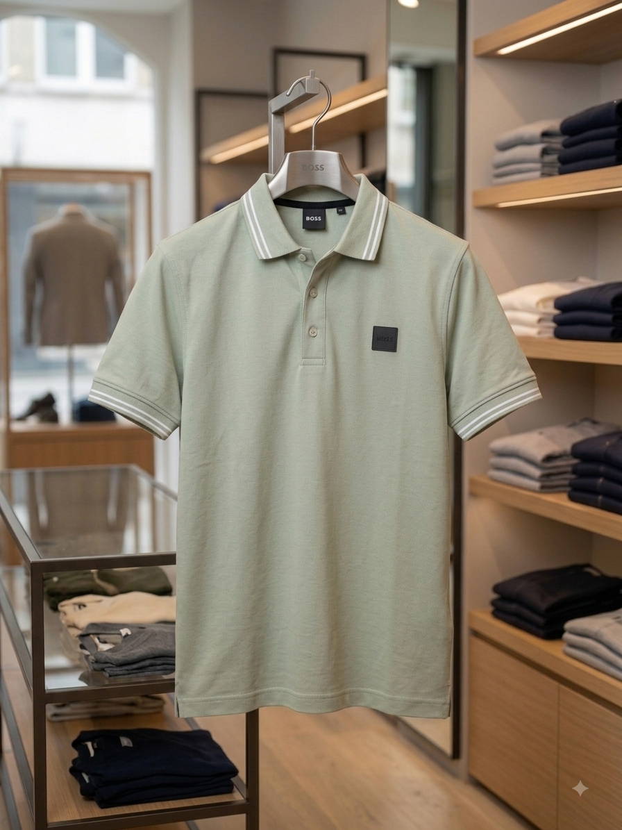 Men's polo shirt - flat hanger view