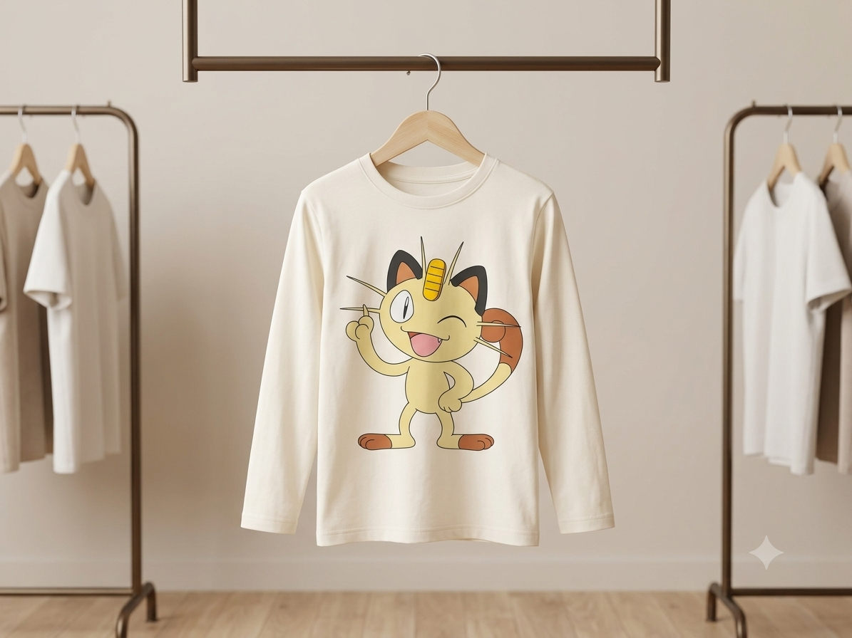 Boys' Meowth Character Full-Sleeve T-Shirt