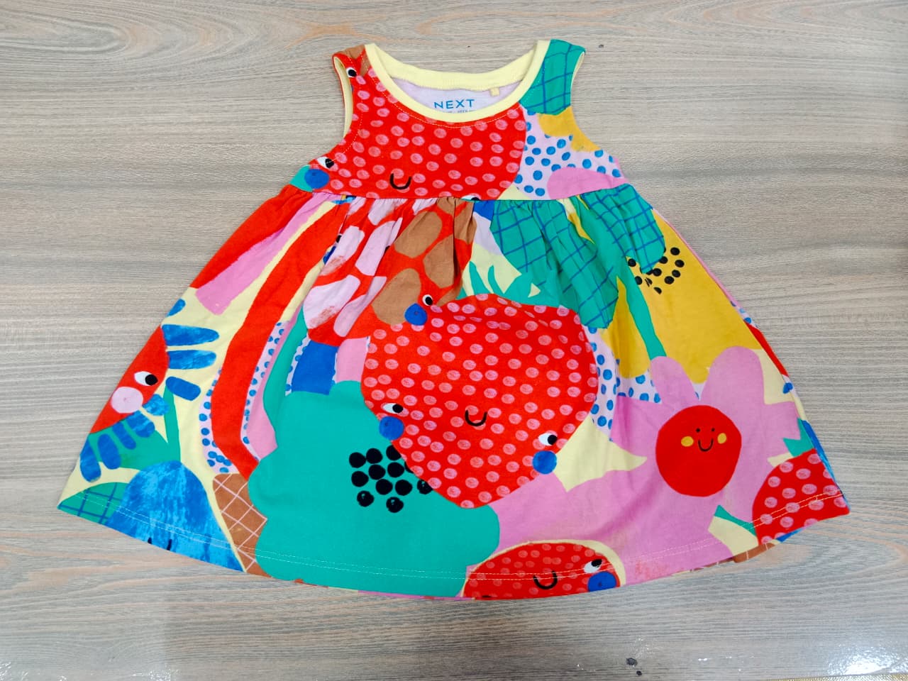 Baby Girls Fruity Faces Sleeveless Dress - 1Y
