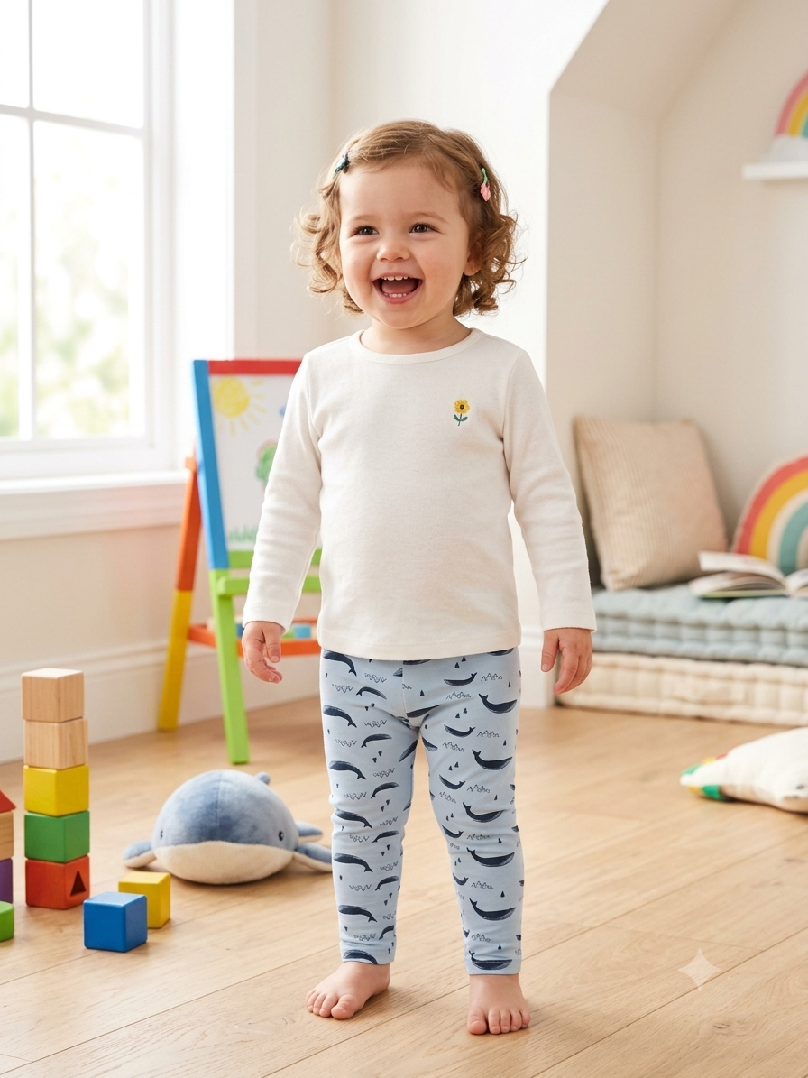 Girls Printed Tights – 2–3 Years