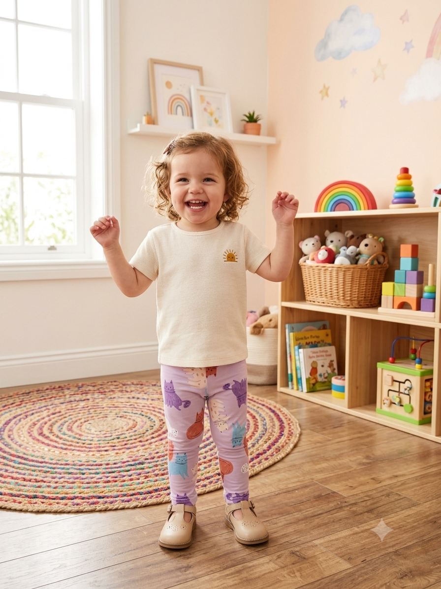 Girls Printed Tights – 2–3 Years