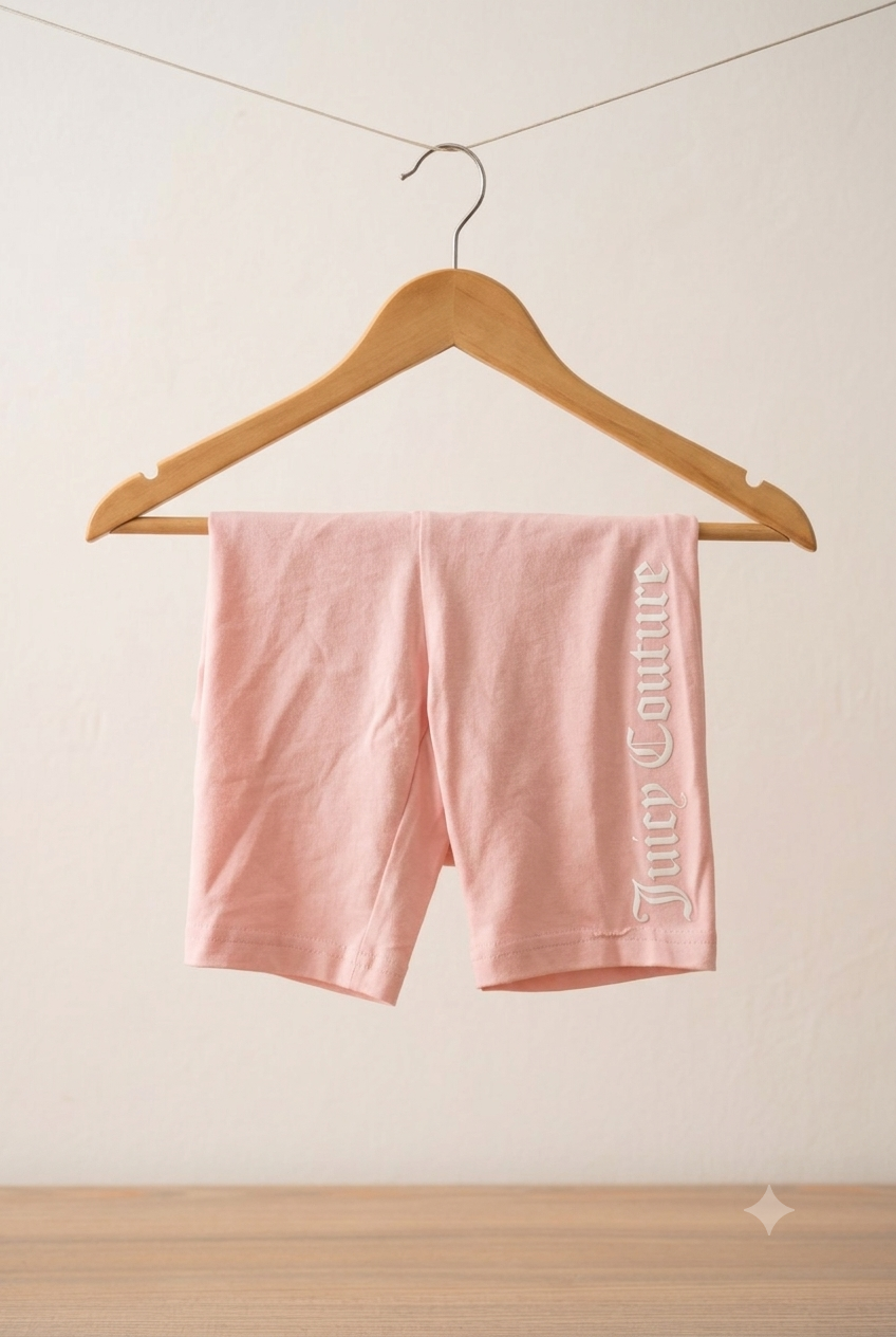 Girls Branded Biker Shorts - Pink