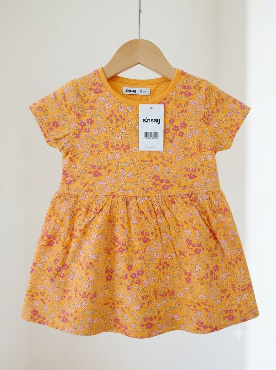 Girls Mustard Yellow Floral Summer Dress