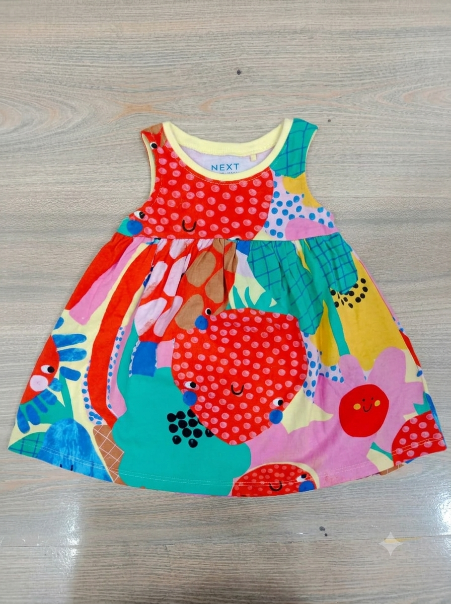 Baby Girls Fruity Faces Sleeveless Dress - 1Y