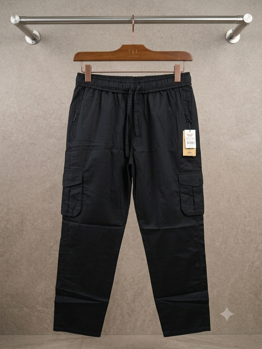 Men's 6 Pocket Cargo Trouser - Black