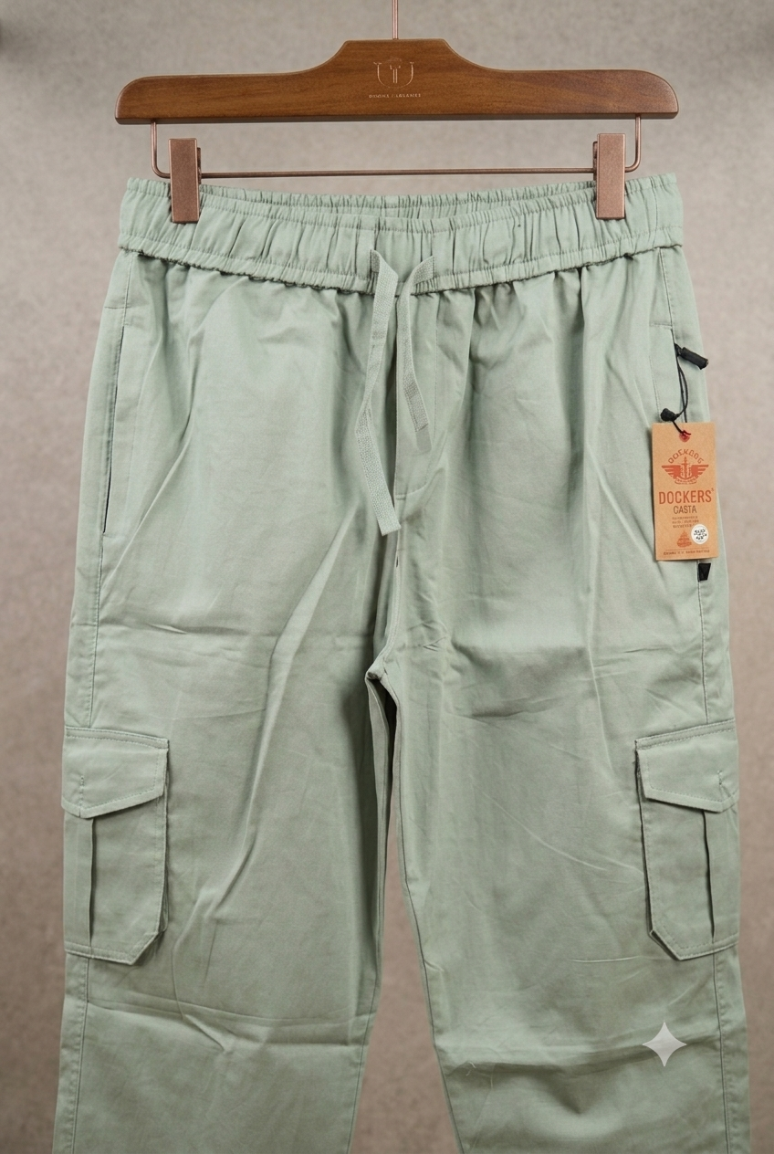 Men's 6 Pocket Cargo Trouser - Sage Green detail
