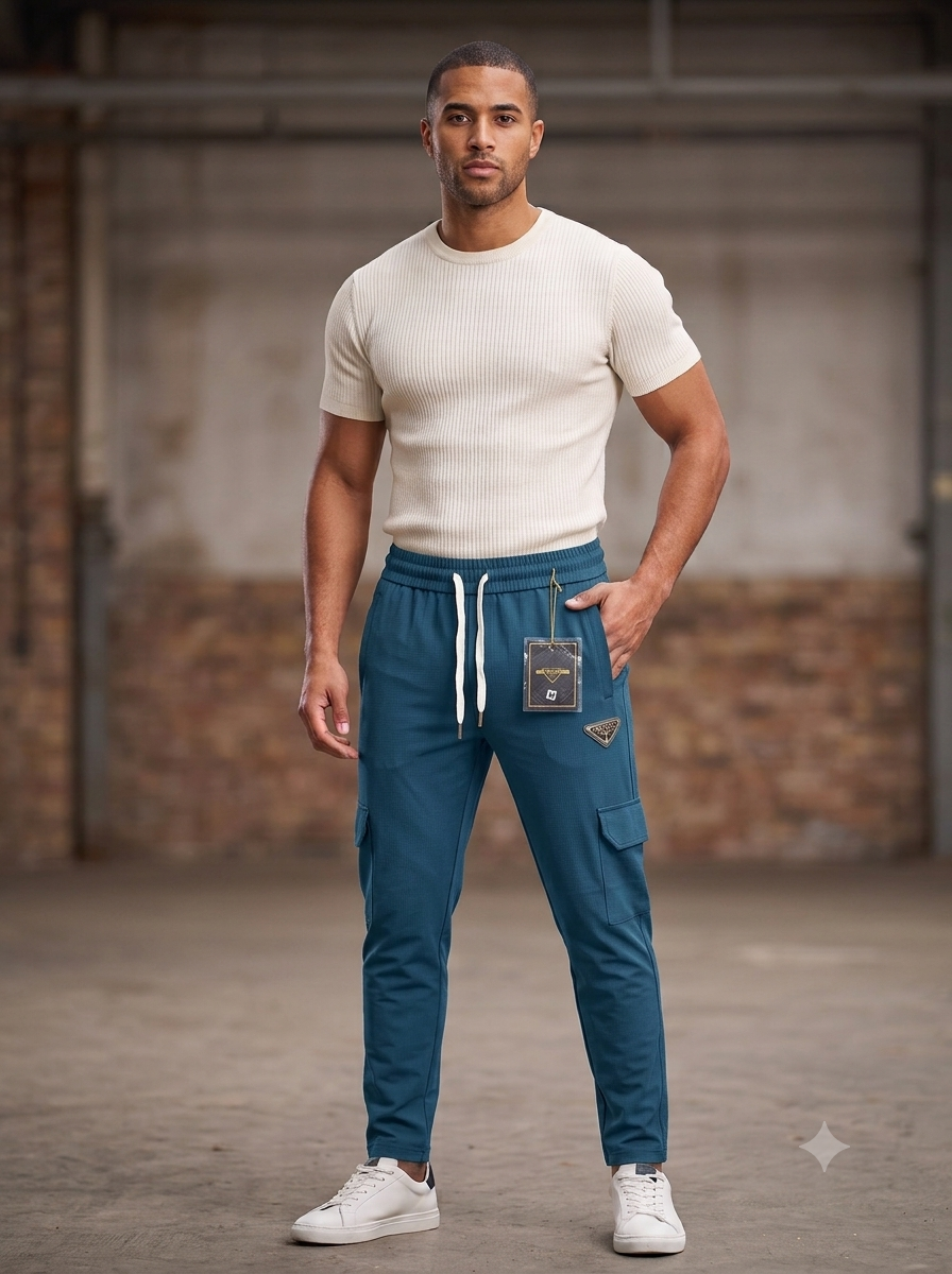 Men's 4x4 Stretch Cargo Trouser - Grey Flat