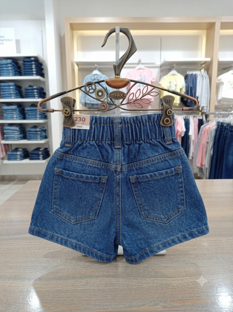 Girls Denim Shorts - Front View