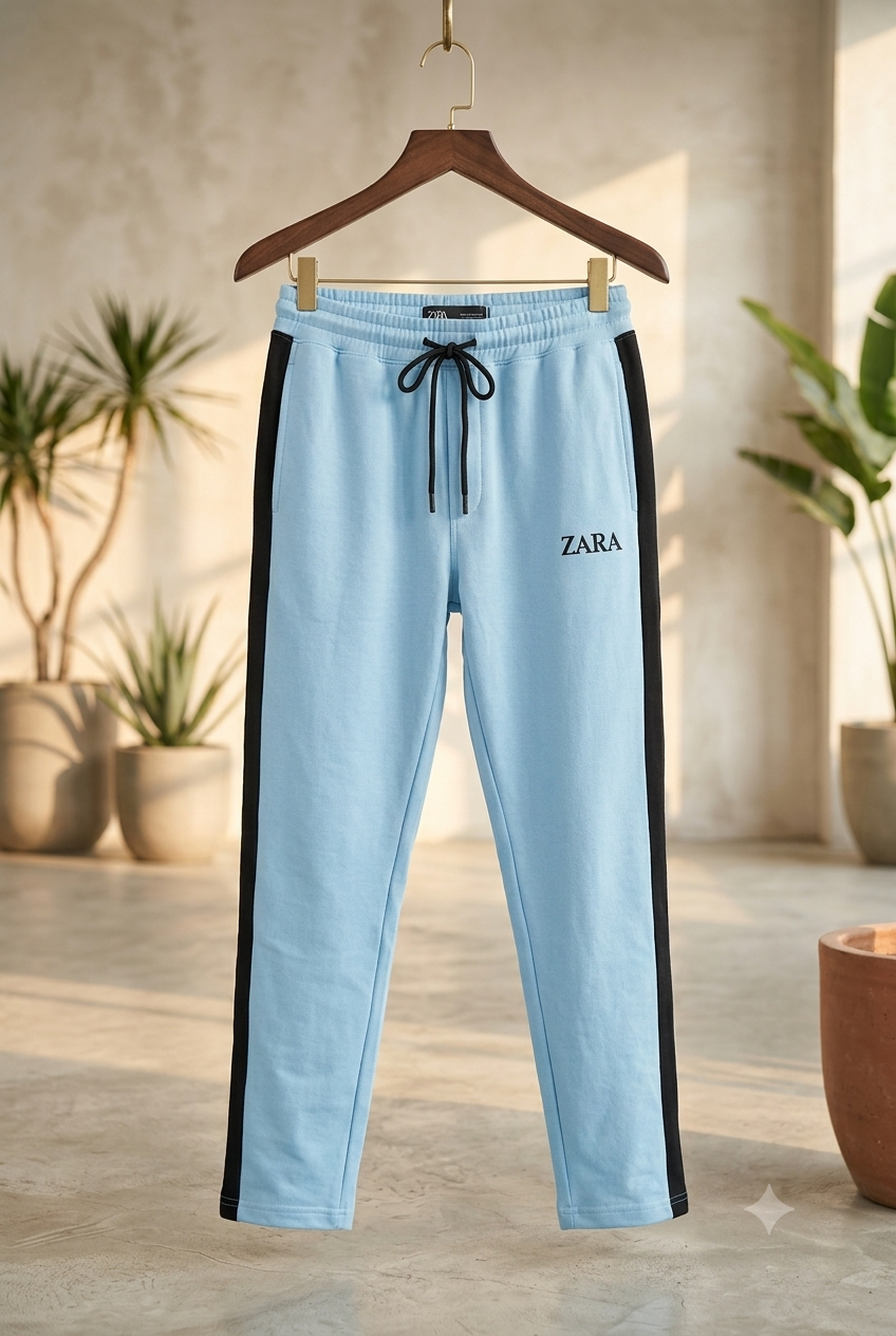 Steel Blue Zara Trouser full look on model