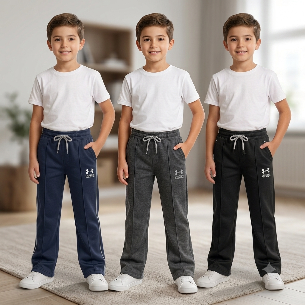 Boys Navy Blue Fleece Trouser - Model Shot