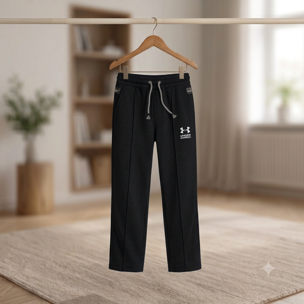 Boys Black Fleece Trouser - Flat Lay