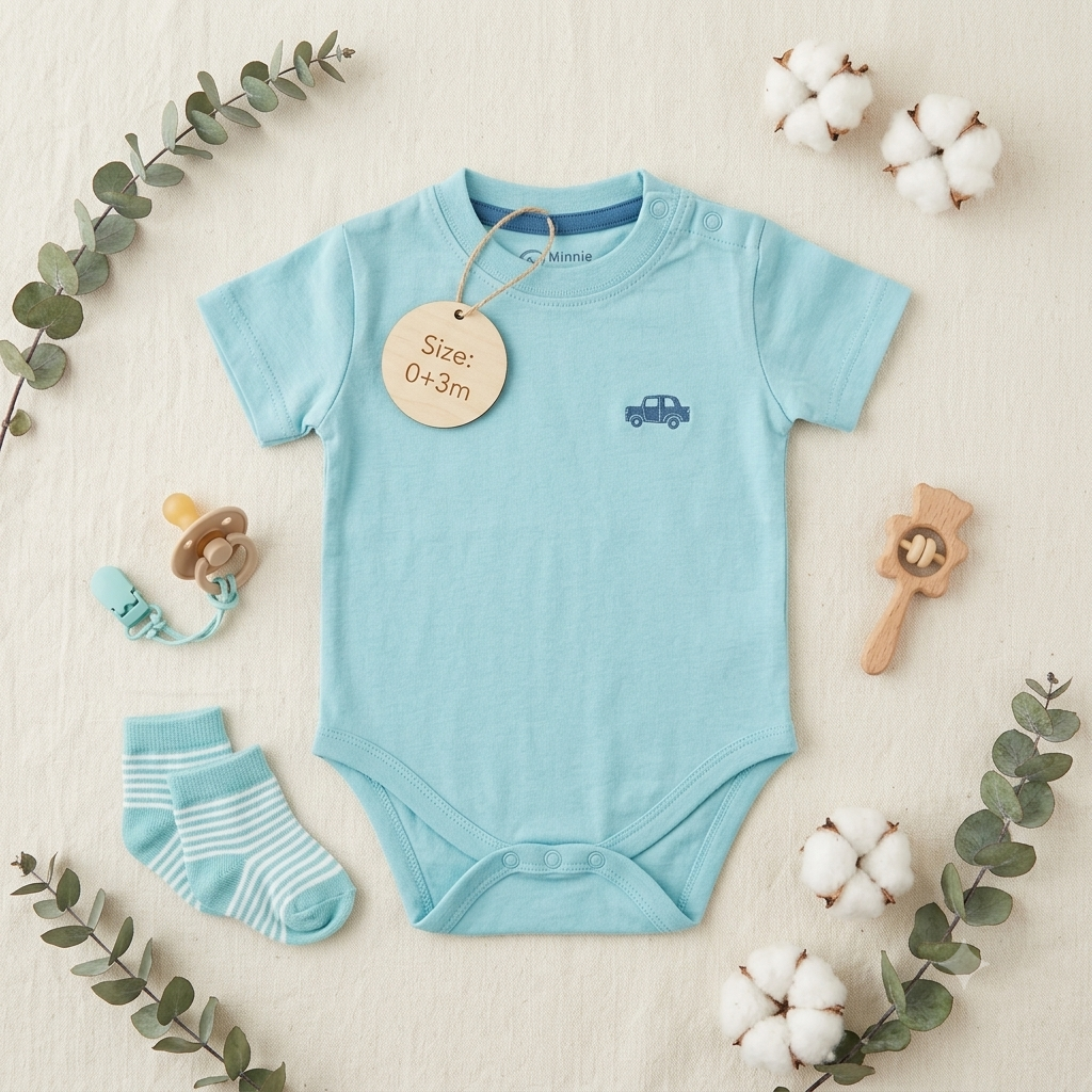 Newborn Boys Blue Car Romper 0-3M