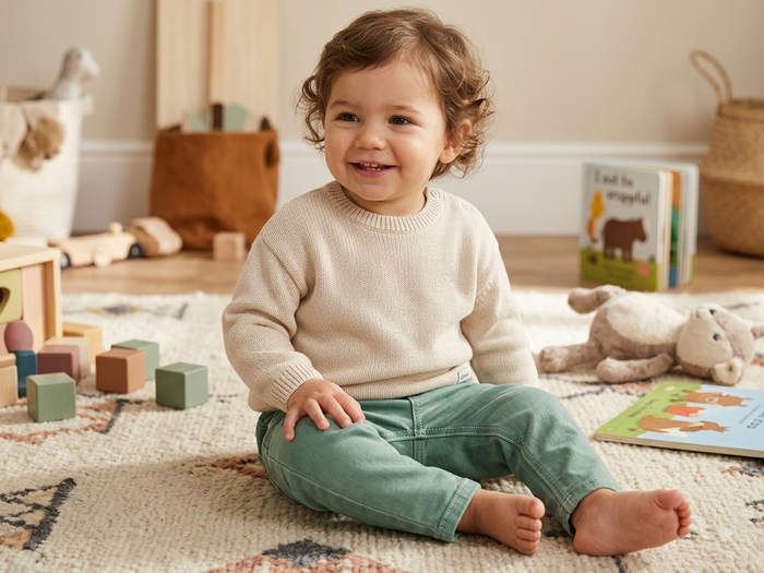 Baby Jeans Pants - Sage Green