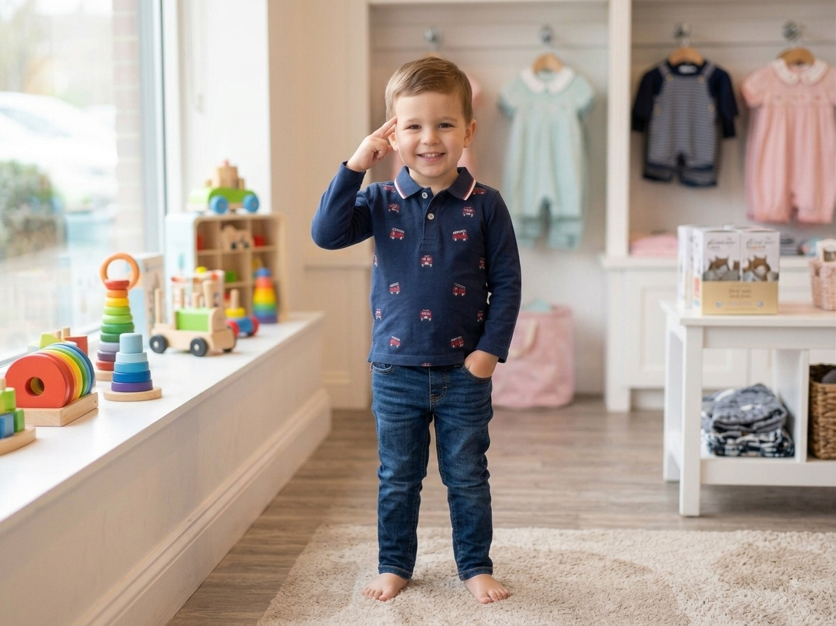 Boys Fire Truck Polo Shirt - Hanger
