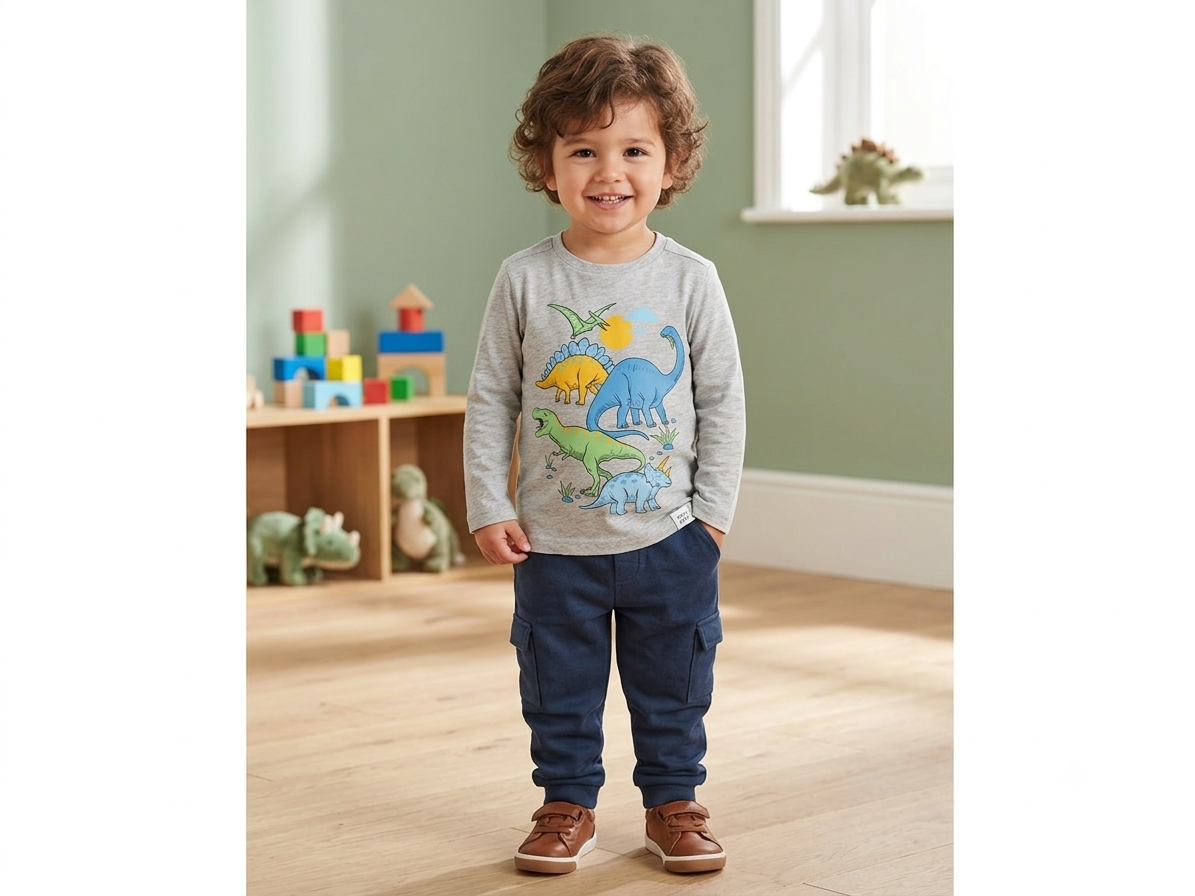 Boys dinosaur t-shirt - lifestyle shot standing
