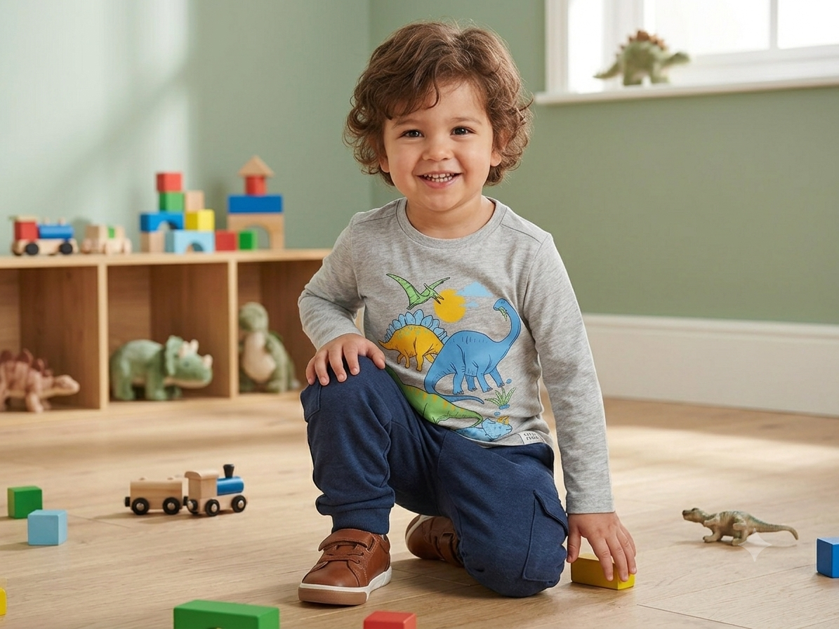 Boys dinosaur t-shirt - flat hanger shot