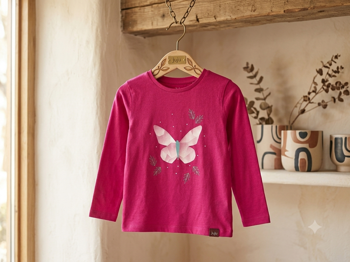 Girls Butterfly Full Sleeve T-Shirt