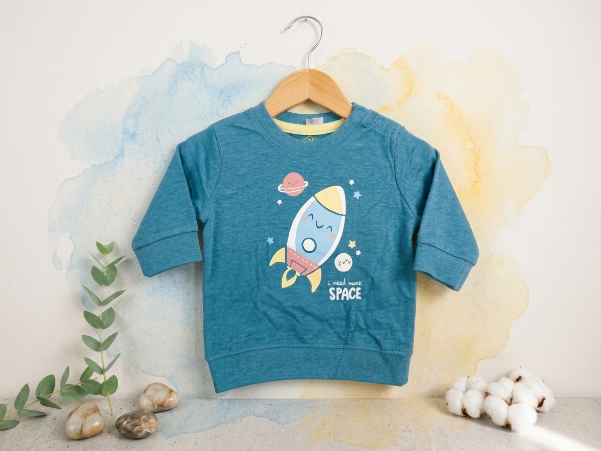 Boys Space Rocket Newborn T-Shirt (0-3M)
