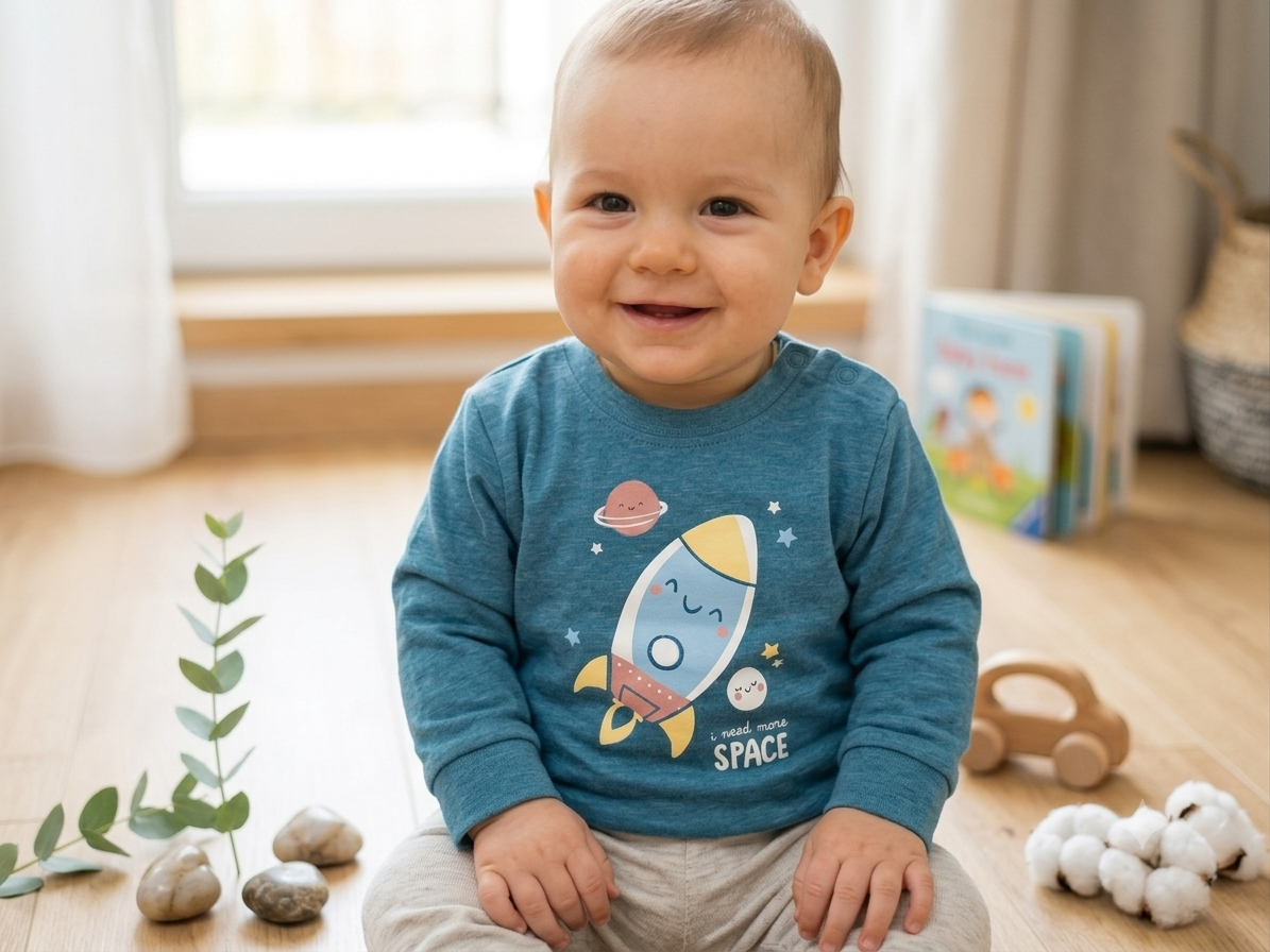 Boys Space Rocket Newborn T-Shirt (0-3M)