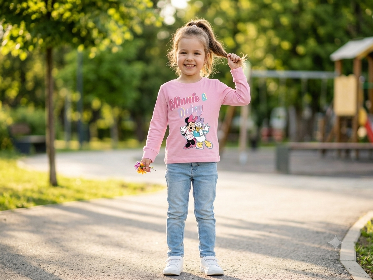 Girls Minnie & Daisy Lightweight Full Sleeve T-Shirt