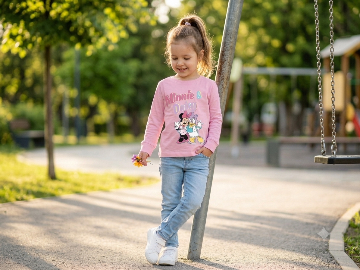 Girls Minnie & Daisy Lightweight Full Sleeve T-Shirt