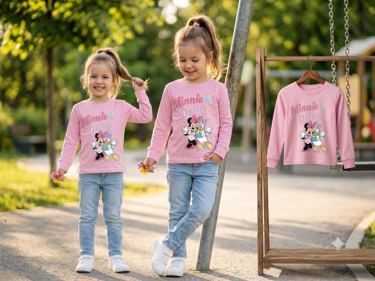 Girls Minnie & Daisy Lightweight Full Sleeve T-Shirt