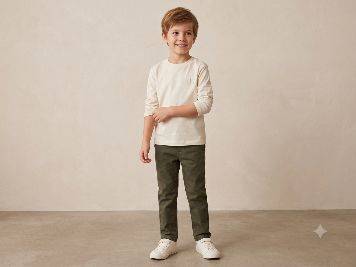 Boys 97 Detail Lightweight Full Sleeve T-Shirt – Off White