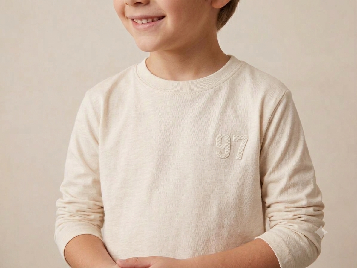 Boys 97 Detail Lightweight Full Sleeve T-Shirt – Off White