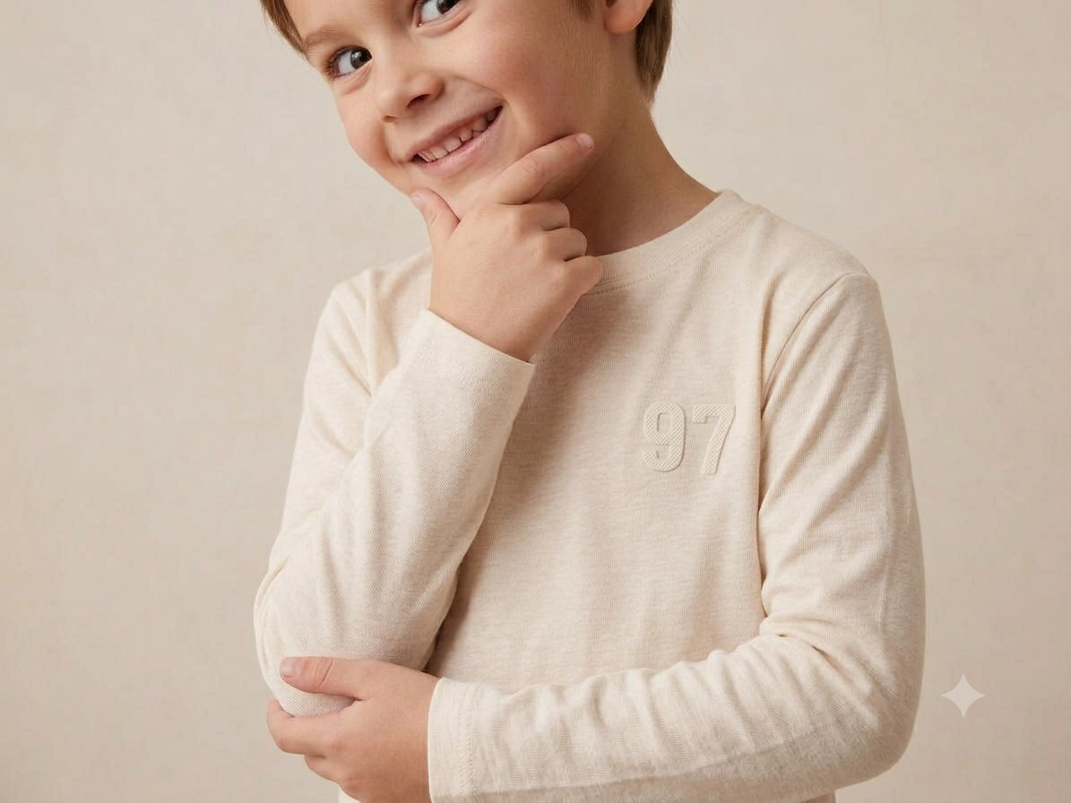 Boys 97 Detail Lightweight Full Sleeve T-Shirt – Off White