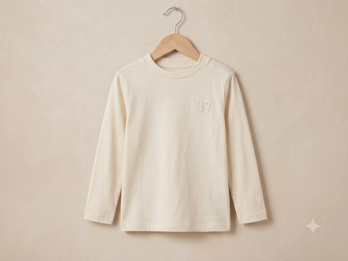 Boys 97 Detail Lightweight Full Sleeve T-Shirt – Off White