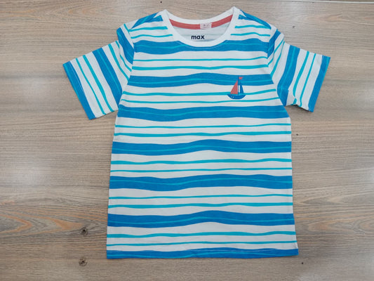 Boys "Save the Ocean" Striped T-Shirt - Multi Color