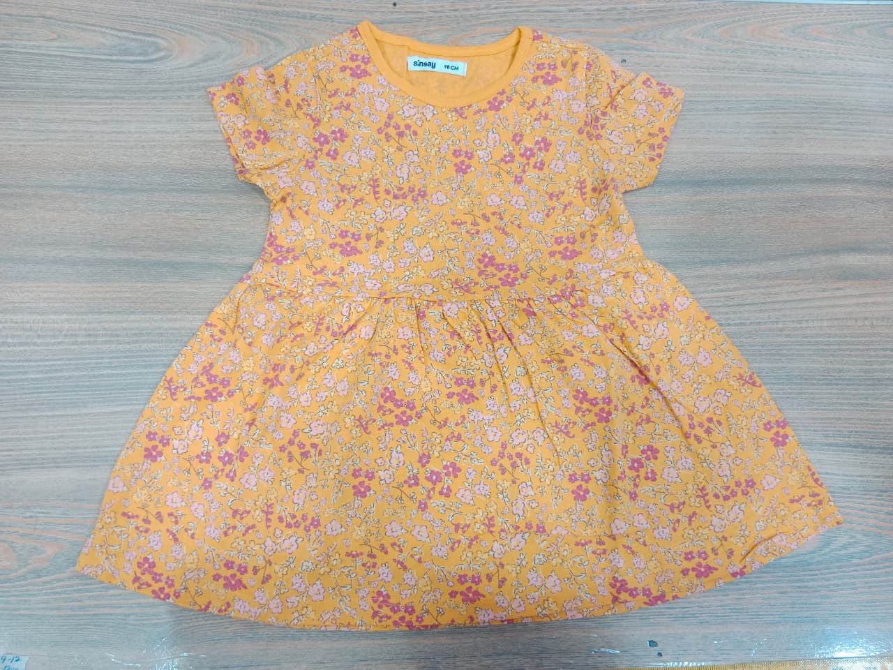 Girls Mustard Yellow Floral Summer Dress