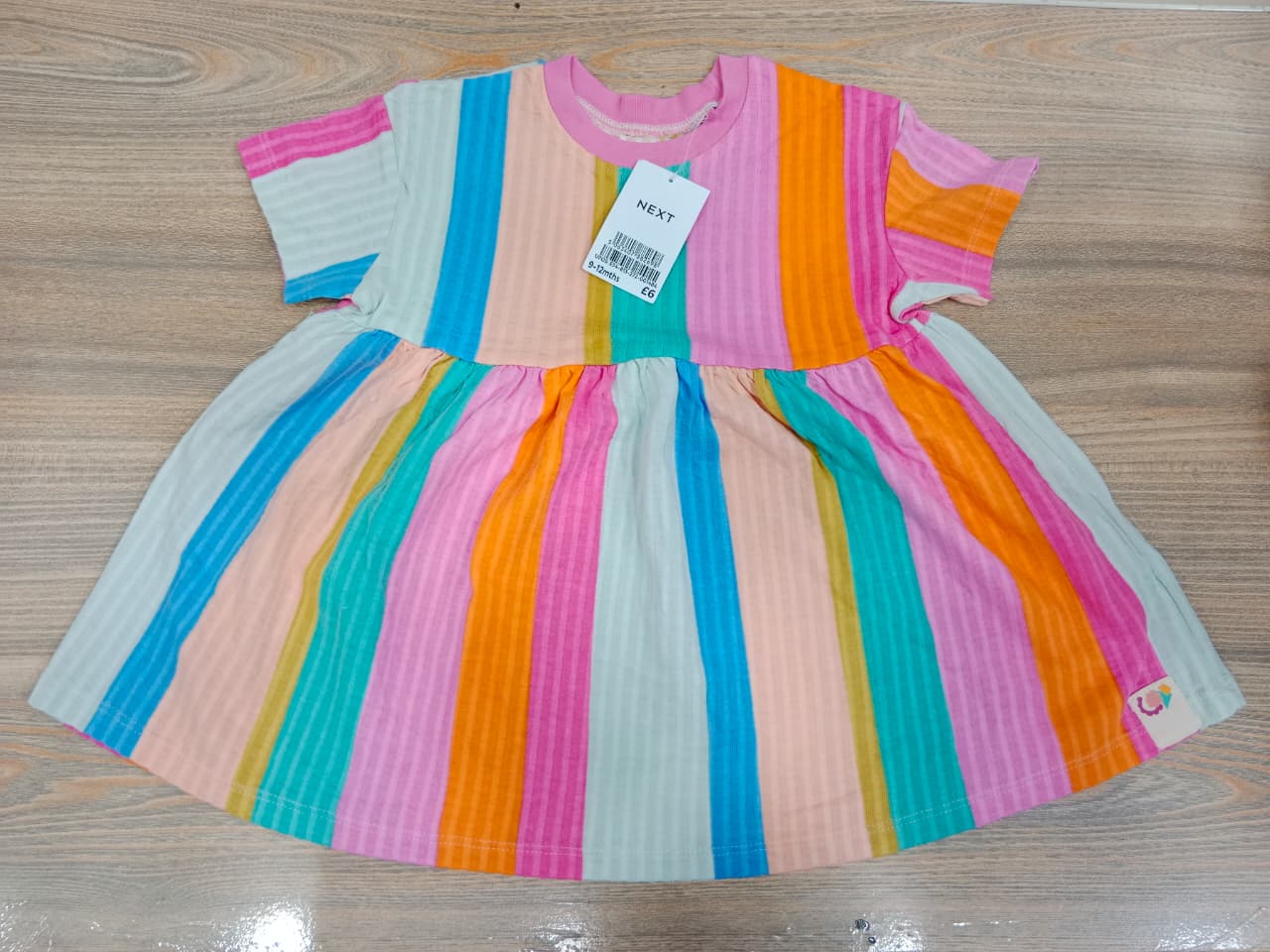 Baby Girls Rainbow Striped Peplum Dress