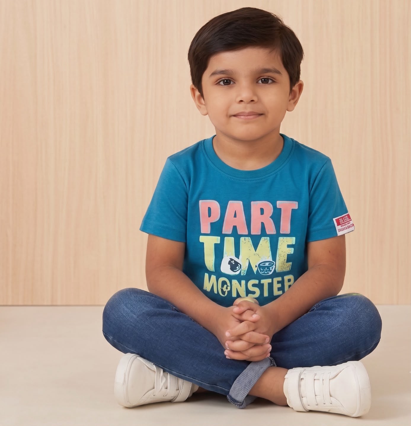 Boys "Part Time Monster" Graphic T-Shirt - Teal Blue