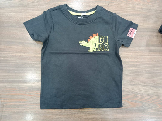 Boys "Coolest Dino Around" Graphic T-Shirt - Dark Grey