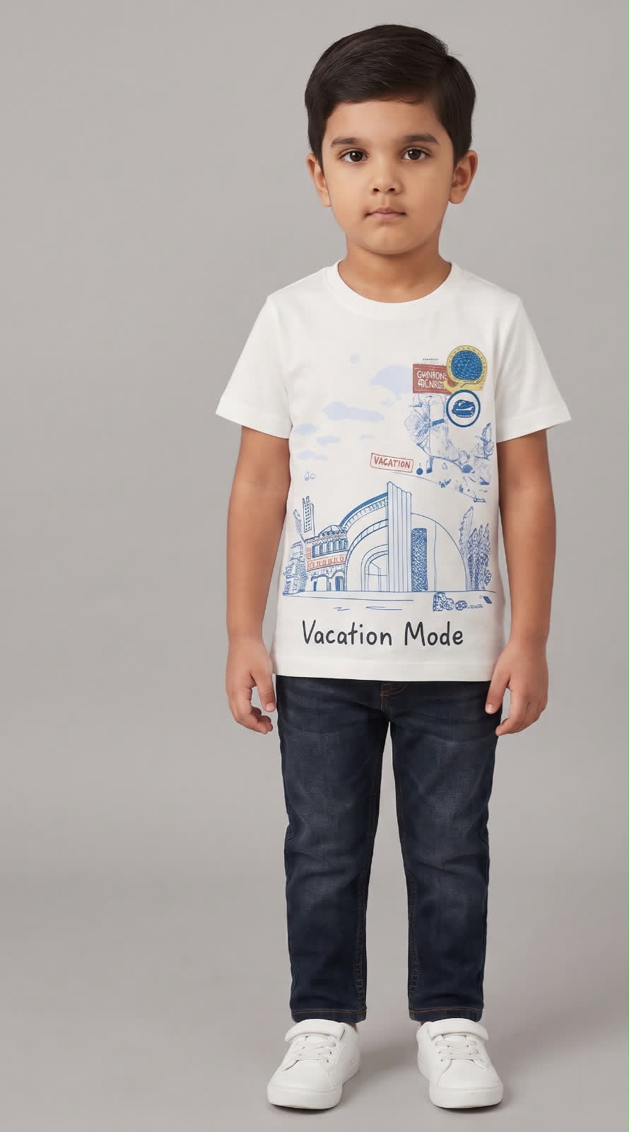 Boys "Vacation Mode" Graphic T-Shirt - White