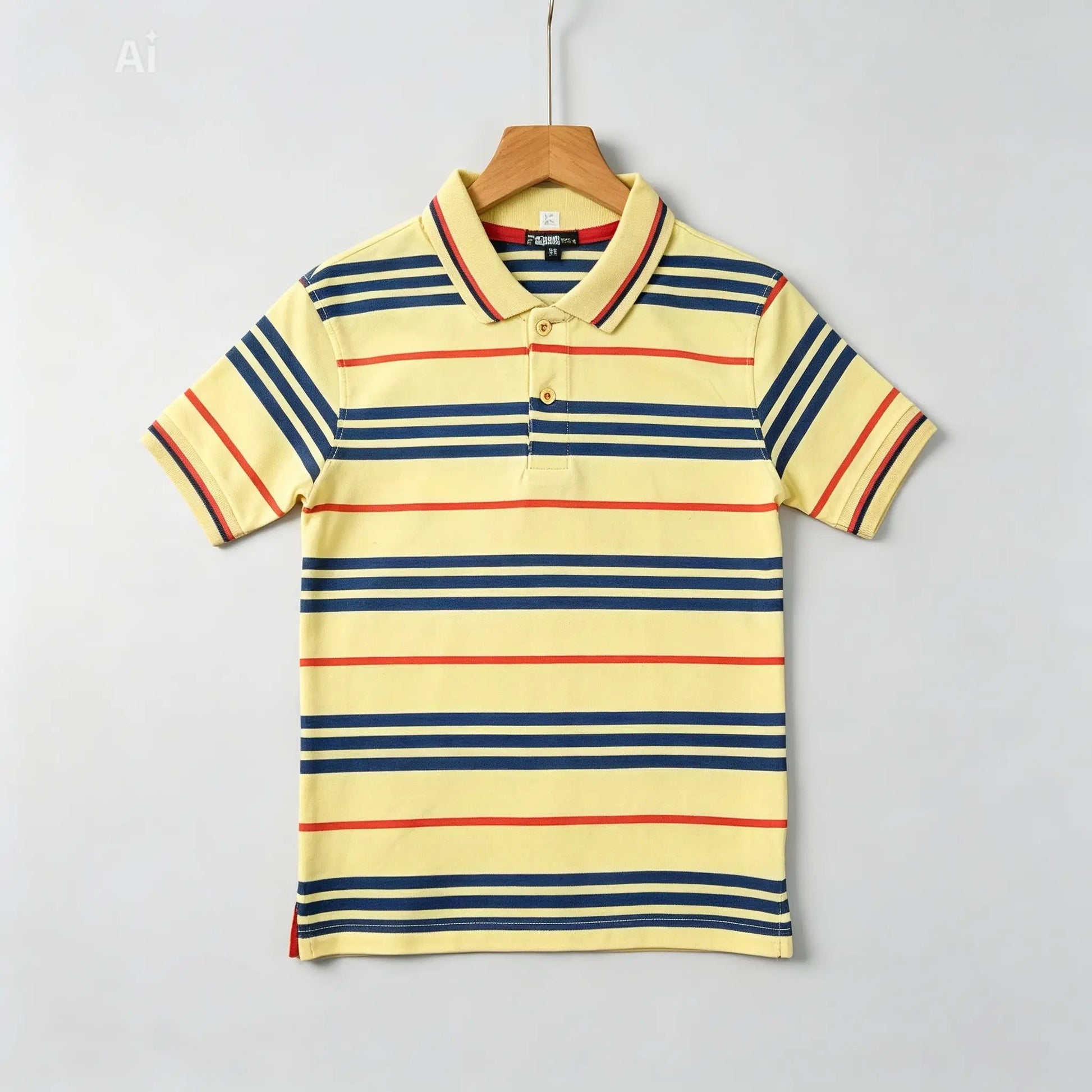 Boys Striped Polo Shirt - model photo