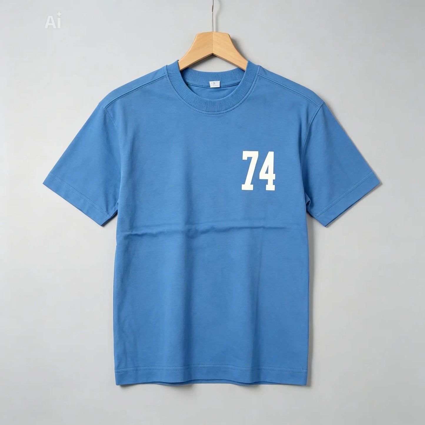 Boys blue graphic tee - front view on model