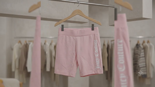 Girls Branded Biker Shorts - Pink